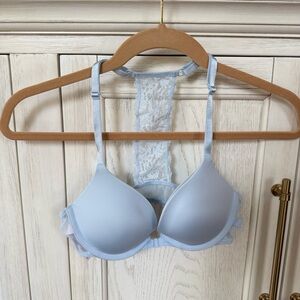 Victoria's Secret Light Blue Lace Back Bra
